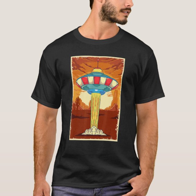 Retro Ufo Alien Abduction Sci Fi Extraterrestrial  T-Shirt (Front)
