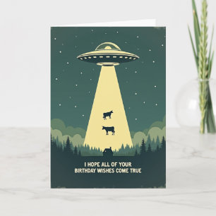 Retro Ufo Birthday Card