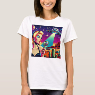 Retro UFO Pin-Up T-Shirt