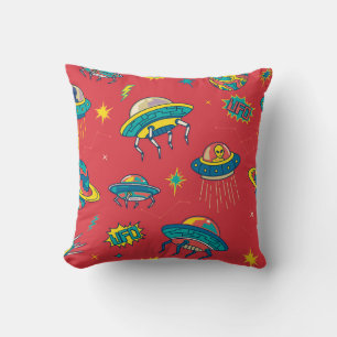 Retro UFO Space Invaders Cushion
