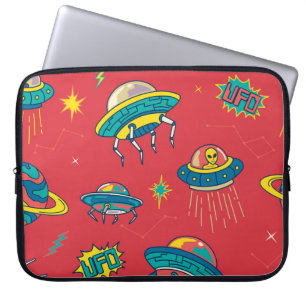 Retro UFO Space Invaders Laptop Sleeve