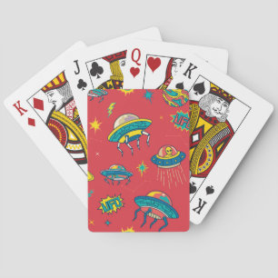 Retro UFO Space Invaders Playing Cards