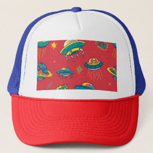 Retro UFO Space Invaders Trucker Hat