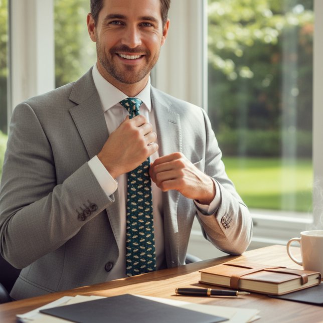 Retro UFO Spaceship Pattern Fun Cosmic Accessory Tie (Creator Uploaded)