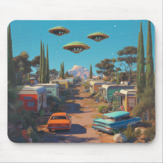 Retro UFO Trailer Park Mouse Mat