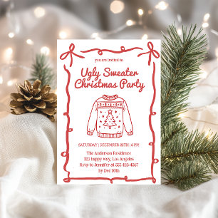 Retro Ugly Christmas Sweater Party                 Invitation
