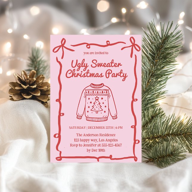 Retro Ugly Christmas Sweater Party                 Invitation (Creator Uploaded)
