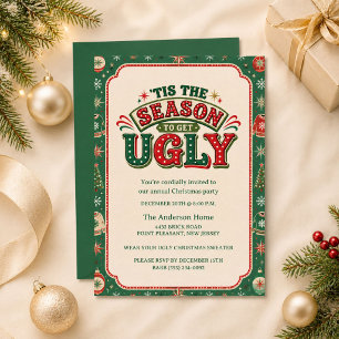 Retro Ugly Christmas Sweater Party Invitation