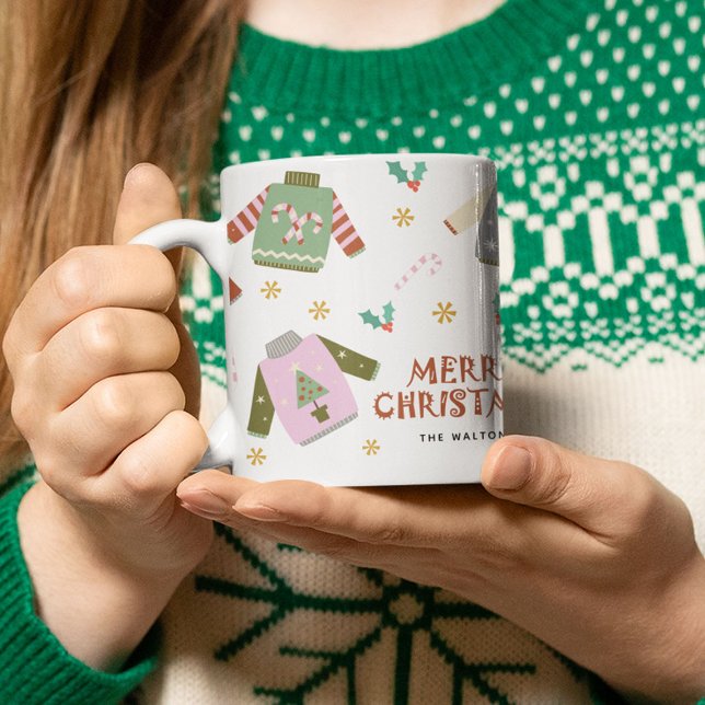 Retro Ugly Sweater Christmas  Coffee Mug (Creator Uploaded)
