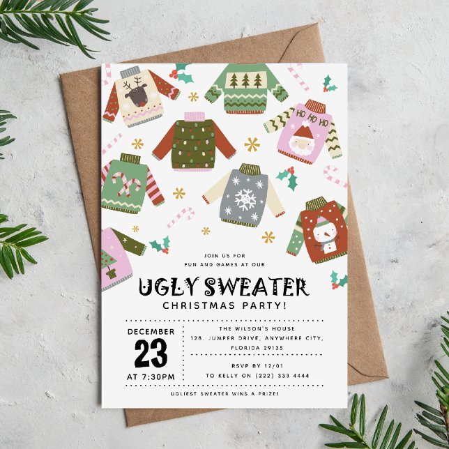 Retro Ugly Sweater Christmas Party Invitation (Creator Uploaded)
