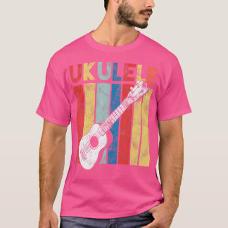 Retro Ukulele Hawaiian Hawaii Musician Guitar Uke  T-Shirt