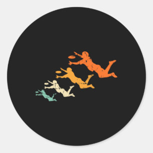 Retro Ultimate Frisbee Player Vintage Disc Ultimat Classic Round Sticker