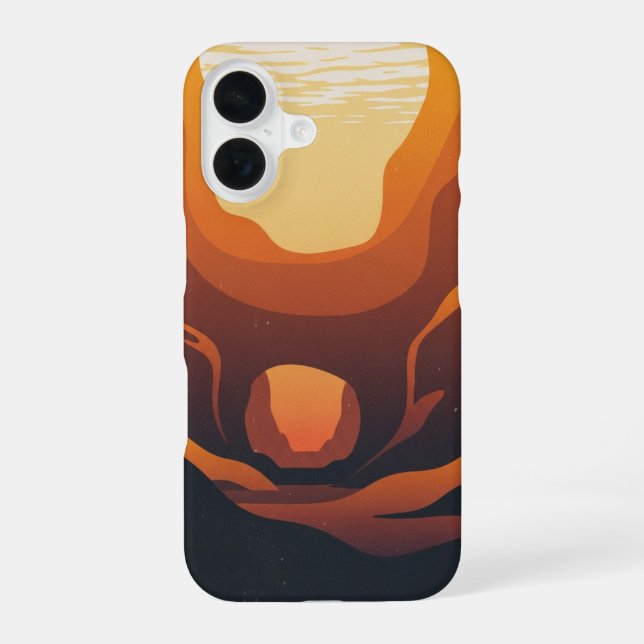 Retro Underwater Cave iPhone 16 Case (Back)