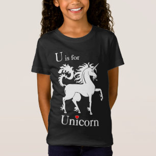 Retro Unicorn, U is for Unicorn flash card T-Shirt