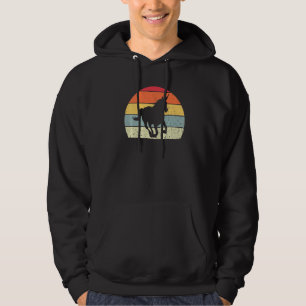 Retro Unicorn Vintage Unicorn Silhouette Wolf Anim Hoodie