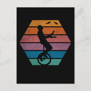 Retro Unicycle Juggling Circus Artist Juggler Postcard