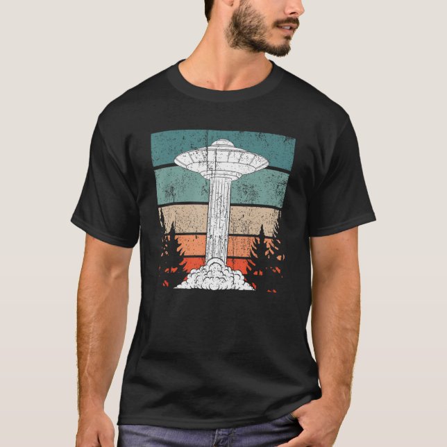 Retro Unidentified Flying Object Sci Fi Extraterre T-Shirt (Front)