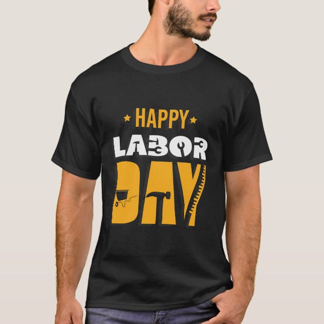 Retro Union Strong Happy Labour Day International  T-Shirt (Front)