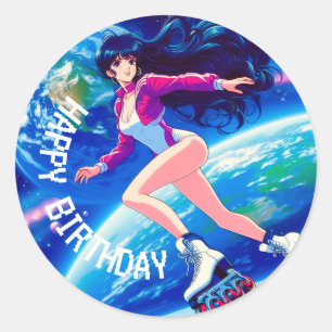 Retro Unique Anime Custom Classic Round Sticker