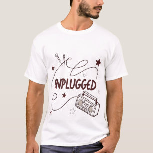 Retro Unplugged Boombox 90s Music T-Shirt