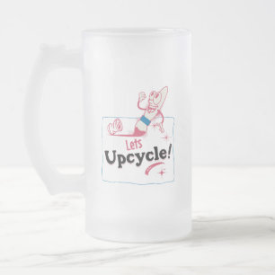 Retro Upcycle Frosted Glass Beer Mug