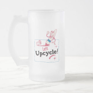 Retro Upcycle Frosted Glass Beer Mug