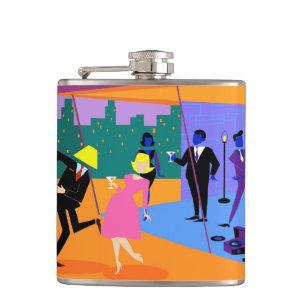 Retro Urban Rooftop Party Flask
