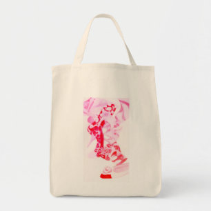 Retro Urban Street Red Watercolor Art Tote Bag