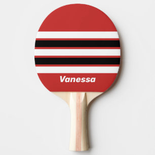 Retro Urban Zebra Across Striping with Name Ping Pong Paddle