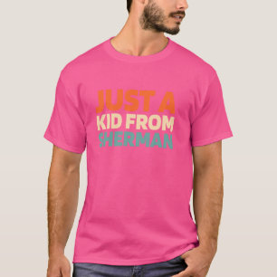 Retro Us City Usa American Just A Kid From Texas S T-Shirt
