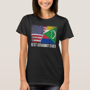 Retro Us Comoros Flag Best Granny Ever  Mother's D T-Shirt