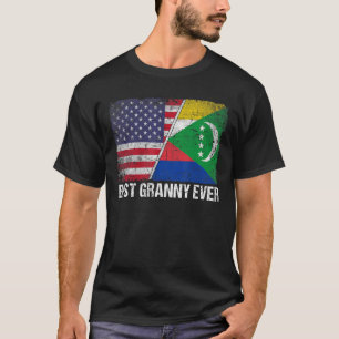 Retro Us Comoros Flag Best Granny Ever Mother's D T-Shirt