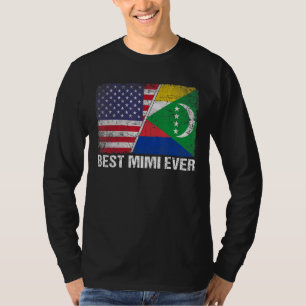 Retro Us Comoros Flag Best Mimi Ever Mother's Day T-Shirt