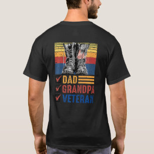 Retro Us Flag Combat Boots Dad Grandpa Veteran Day T-Shirt