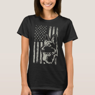 Retro US Flag German Shepherd Dog Moms July 4th Pa T-Shirt