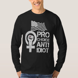 Retro Us Flag Uterus Pro Choice Feminist Women's R T-Shirt