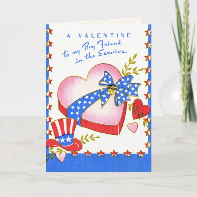 Retro US Military Valentine's Day Card (Front)