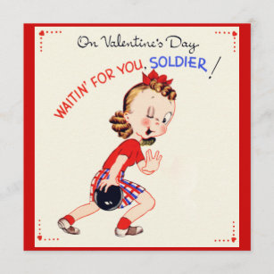 Retro US Military Valentine's Day Card