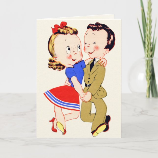 Retro US Military Valentine's Day Card (Front)