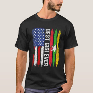 Retro Us Myanmar Flag Best Gigi Ever Mother's Day T-Shirt