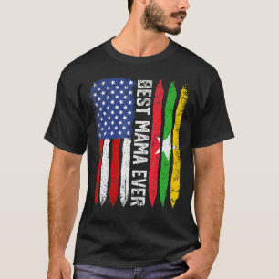Retro Us Myanmar Flag Best Mama Ever Mother's Day T-Shirt