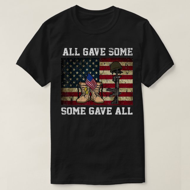 Retro US Veteran All Gave Some Some Gave All Memor T-Shirt (Design Front)