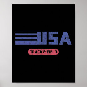 Retro Usa 2020 Team American Track And Field Vinta Poster