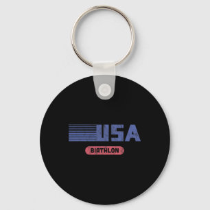 Retro Usa 2022 Team American Biathlon Vintage Key Ring