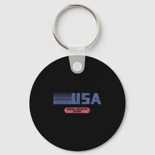 Retro Usa 2022 Team American Cross Country Skiing  Key Ring