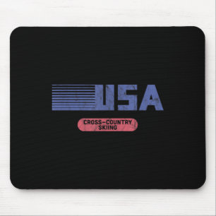 Retro Usa 2022 Team American Cross Country Skiing Mouse Mat