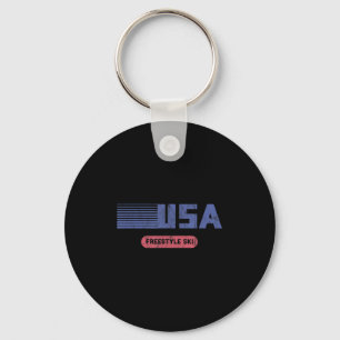 Retro Usa 2022 Team American Freestyle Skiing Ski  Key Ring
