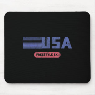 Retro Usa 2022 Team American Freestyle Skiing Ski  Mouse Mat