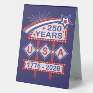 Retro USA 250th Anniversary Marquee Sign 1776-2026