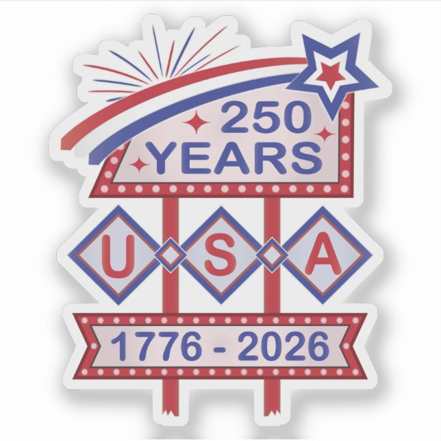 Retro USA 250th Anniversary Marquee Sign 1776-2026 (Front)